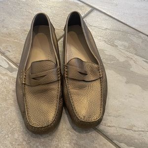 Cole Haan gold driving loafers